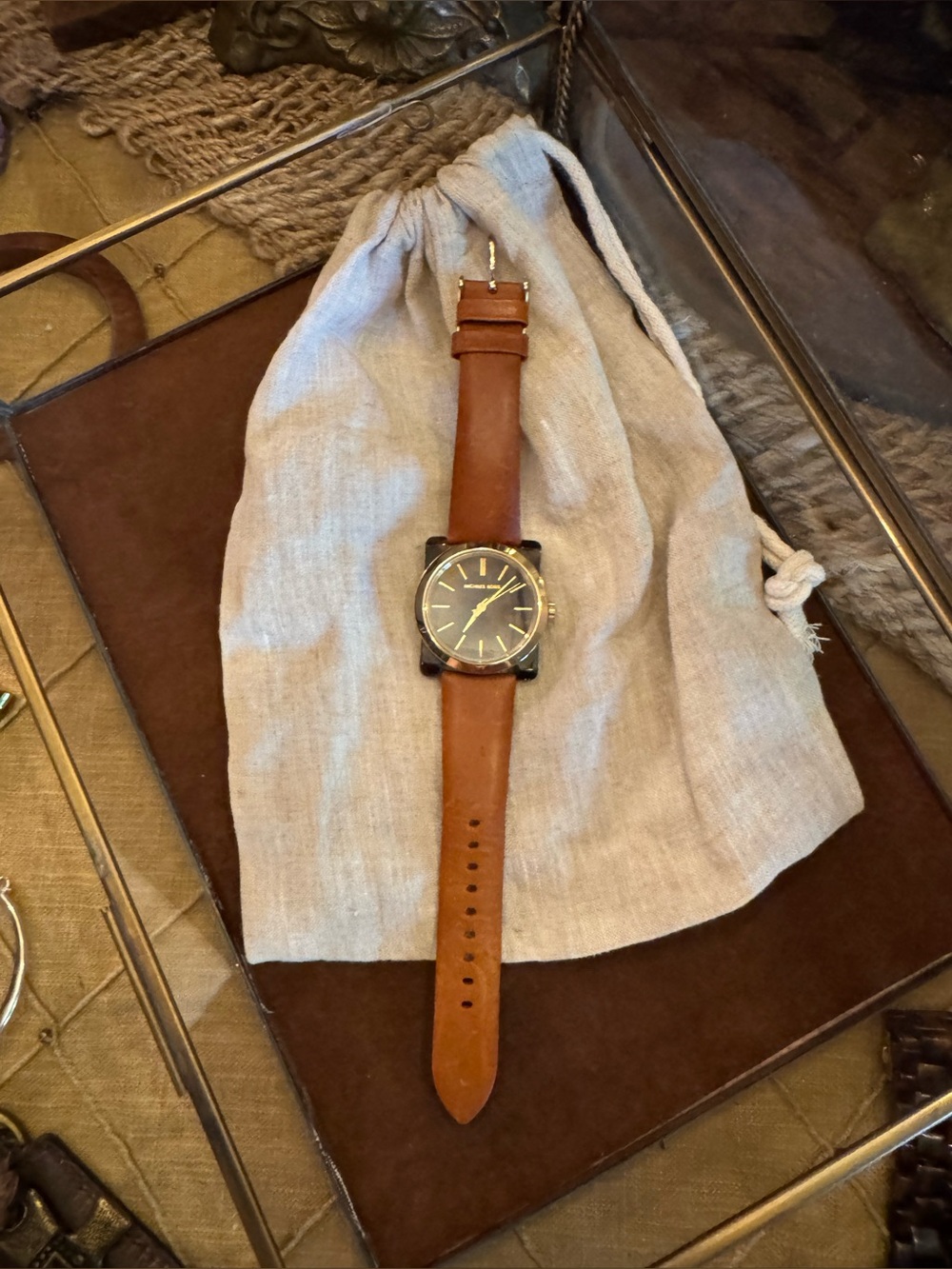 Michael Kors Brown Leather Watch Strap